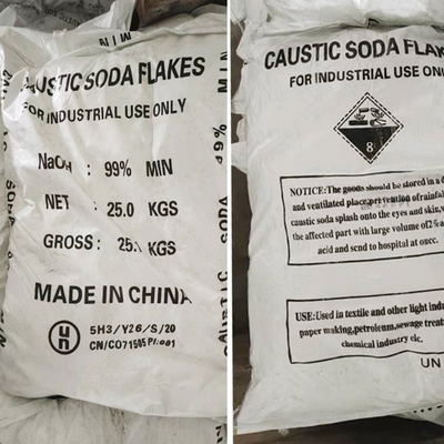 Industrielle Qualität 25 kg/Tasche Kaustisches Soda Natriumhydroxid NaOH 96%-99% für chemische Reaktionen